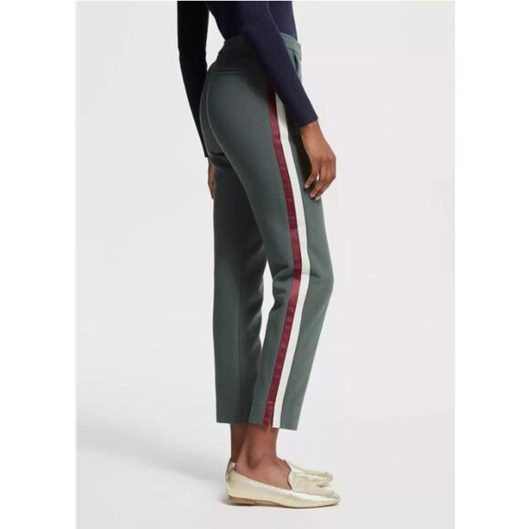 Boden Pants Womens Size 6 Bristol Side Stripe 7/8 Trouser Pine Green Crop Ankle - Picture 1 of 16